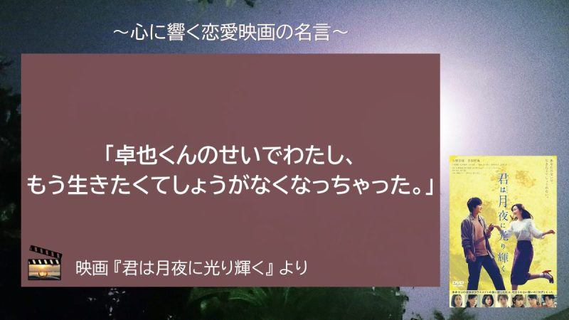 君は月夜に光り輝く_名言